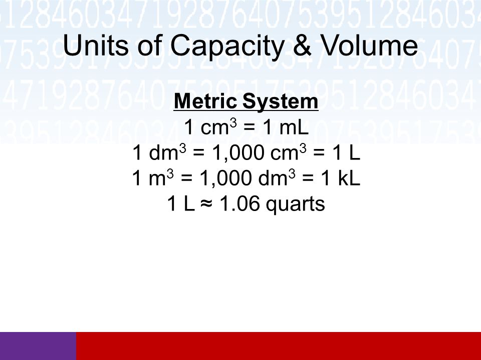 Volume and capacity conversion clearance